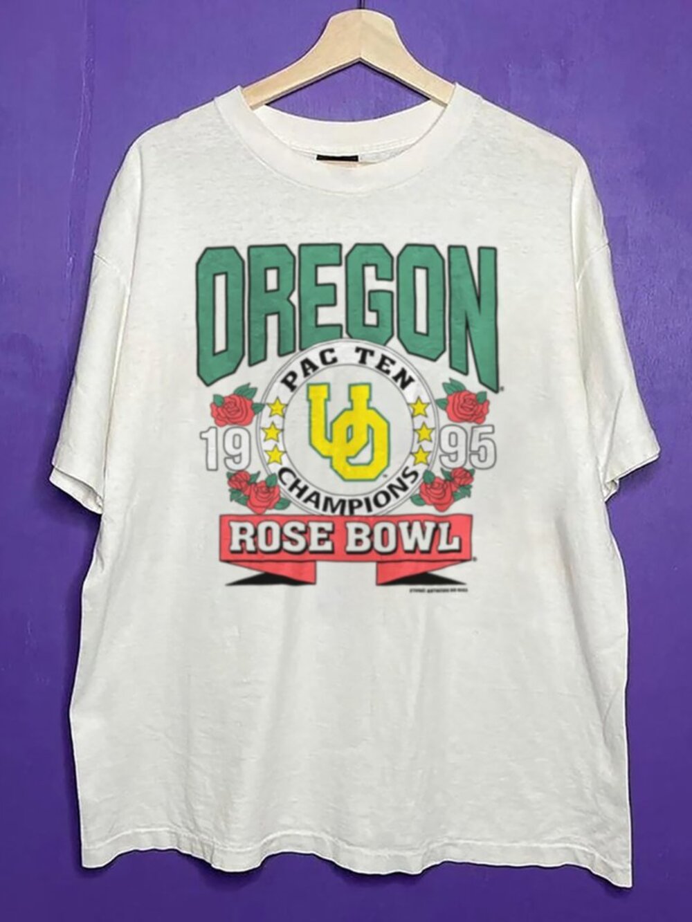 Vintage University of Oregon Ducks 1995 Rose Bowl Men Women Football NCAA Shirt